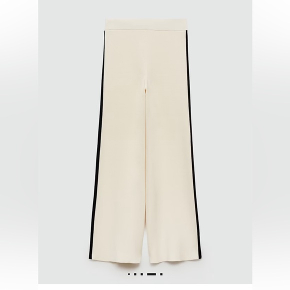 Mango Striped Knitted Cream Trousers, new with tags - Picture 3 of 8